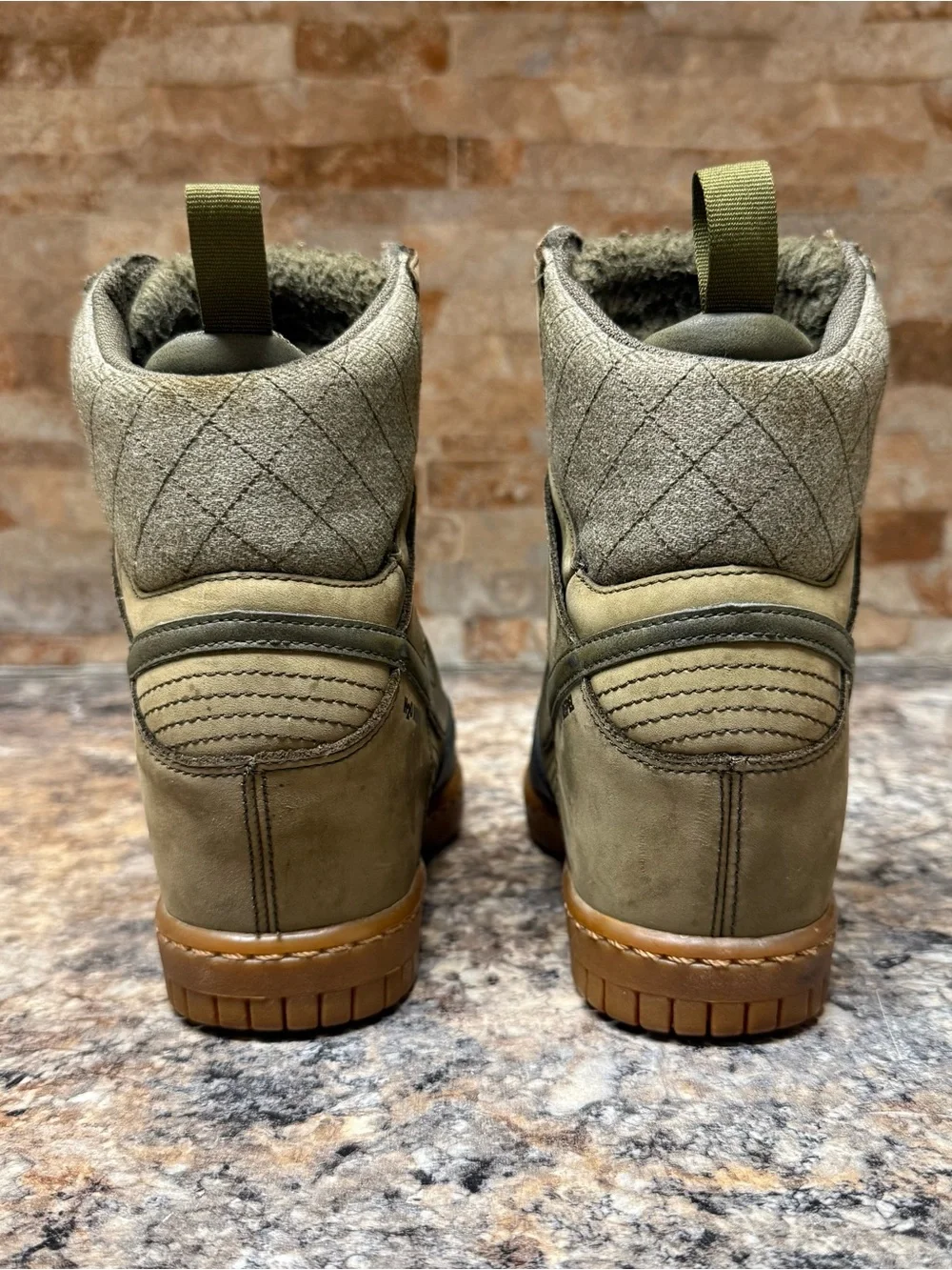 Nike Dunk Sky Hi Dark Loden Wedge Size 6.5 Shoe Sneaker Boot Green Orange